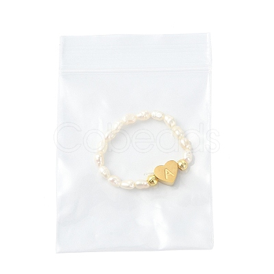 Natural Freshwater Pearl & 304 Stainless Steel Bead Finger Rings RJEW-FS00001-15-1