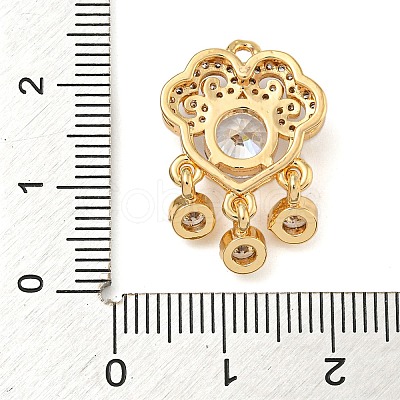 Brass Micro Pave Clear Cubic Zirconia Pendants ZIRC-U003-01G-08-1