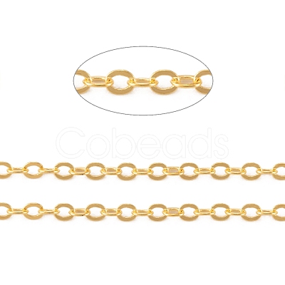 Brass Flat Oval Cable Chains CH030-G-1