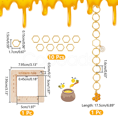 Alloy and Wooden Sweater Knitting tool AJEW-WH0472-20G-1