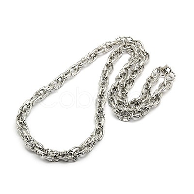 Tarnish Resistant Fashionable 304 Stainless Steel Rope Chain Necklaces for Men STAS-A028-N044P-L-1