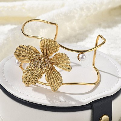 304 Stainless Steel Cuff Bangles for Women BJEW-Z091-04G-02-1