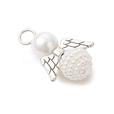 50Pcs Acrylic Imitation Pearl & Glass Pearl Pendants PALLOY-JF04038-05-1