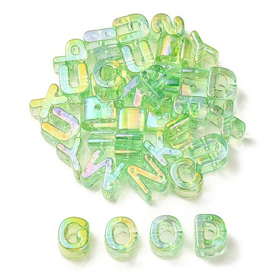 UV Plating Rainbow Iridescent Acrylic Beads OACR-C012-02D-1-1