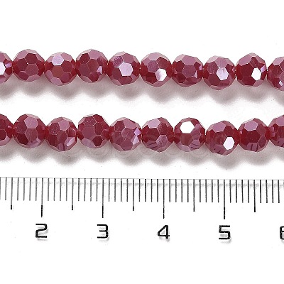 Electroplate Opaque Glass Beads Strands EGLA-A035-P6mm-A16-1