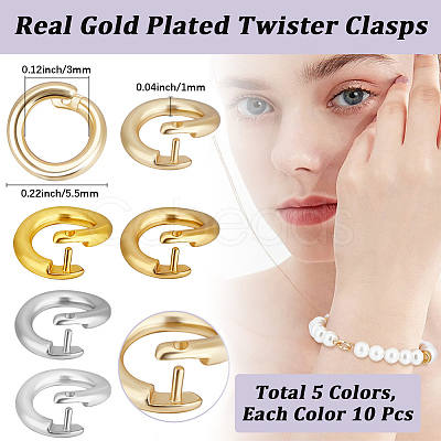 50Pcs 5 Colors Brass Open Jump Rings KK-BBC0027-91-1