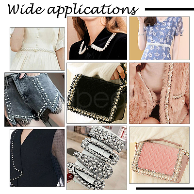 Imitation Polyester with ABS Plastic Beaded Trimming OCOR-CA0001-25-1