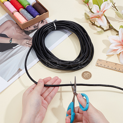 10 Yards Round Cowhide Leather Cord WL-BC0001-06-1