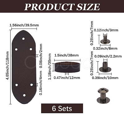 6Pcs Cowhide Leather Loop Keepers FIND-GF0009-19A-1