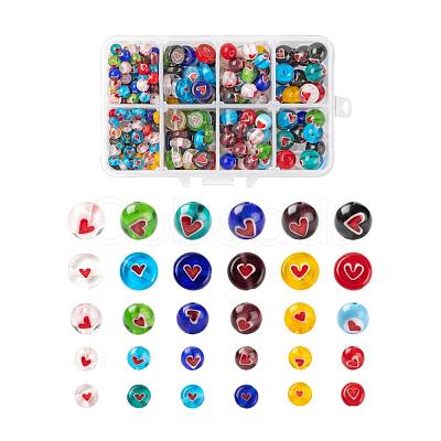 360Pcs 5 Styles Handmade Lampwork Beads LAMP-LS0001-03-1