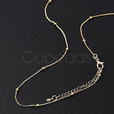 Brass Satellite Chains Necklaces for Women NJEW-D302-33G-1