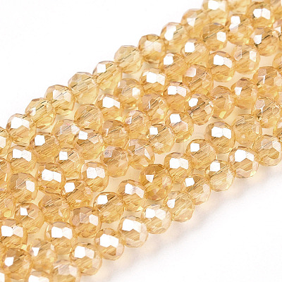 Electroplate Glass Beads Strands EGLA-A034-T1mm-A01-1