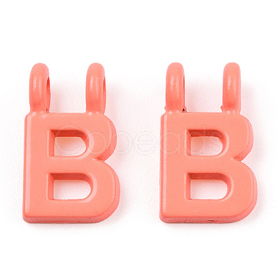 Rack Plating Spray Painted Alloy 2-Loop Link Pendants PALLOY-N176-01B-1