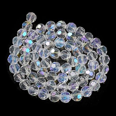Electroplate Transparent Glass Beads Strands EGLA-A035-T10mm-L19-1