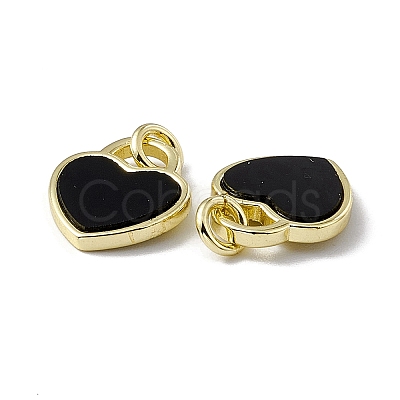 Natural Black Onyx(Dyed & Heated) Heart Charms G-G977-05G-03-1