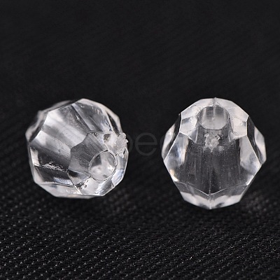 Round Shaped Transparent Acrylic Faceted Beads X-DB6mmC01-1