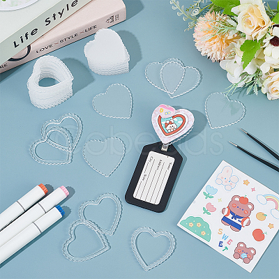 1 Set Transparent Acrylic Clear Blank Badge AJEW-BC0008-07E-1