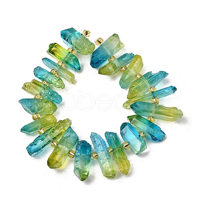 Electroplated Natural Quartz Crystal Beads Strands G-F800-D12-1
