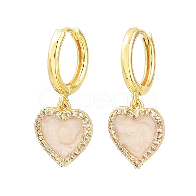 Brass Micro Pave Cubic Zirconia Hoop Dangle Earrings KK-CBA8324-16G-02-1