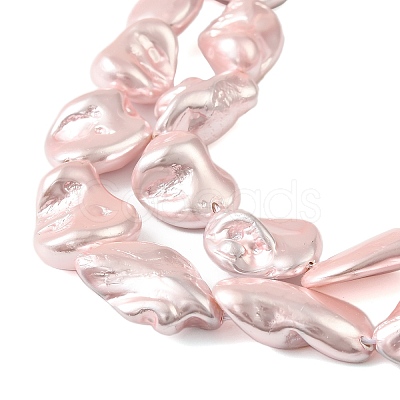 Electroplated Shell Pearl Beads Strands BSHE-A001-01A-1