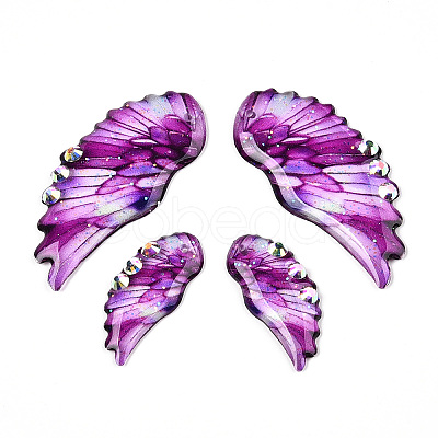 Epoxy Resin Wing Pendants FIND-N005-64D-1