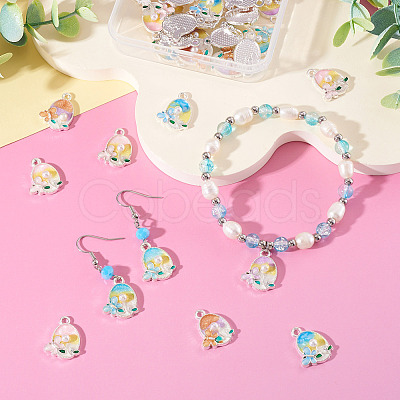 32Pcs 4 Colors Alloy Enamel Pendants FIND-TA0008-76A-1