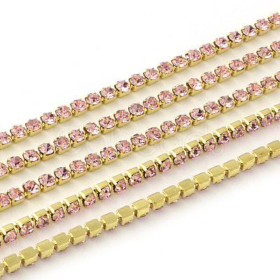 Nickel Free Raw(Unplated) Brass Rhinestone Strass Chains CHC-R119-S6-15C-1-1