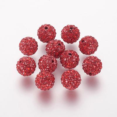 Polymer Clay Rhinestone Beads RB-K050-10mm-C22-1