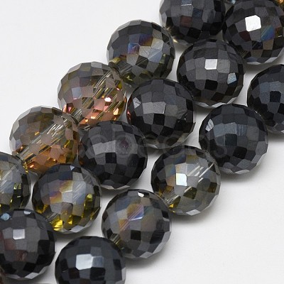 Electroplate Glass Beads Strands EGLA-Q086-12mm-02-1