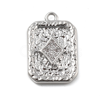 Brass Micro Pave Cubic Zirconia Pendants KK-D283-30P-04-1