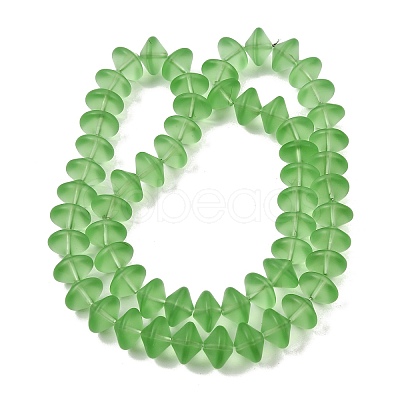 Frosted & Baking Paint Transparent Glass Beads Strands GL-CBA2ED2-03D-1