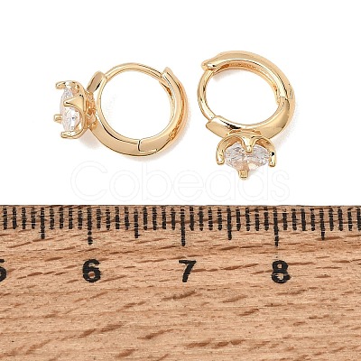 Brass Micro Pave Cubic Zirconia Hoop Earrings KK-CBAD29A-06G-1