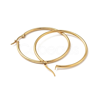 PVD Vacuum Plating 201 Stainless Steel Hoop Earrings with 304 Stainless Steel Pins for Women EJEW-D279-12G-03-1