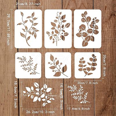 6Pcs 2 Sizes 3 Style PET Hollow Out Drawing Painting Stencils Sets DIY-WH0383-0001-1