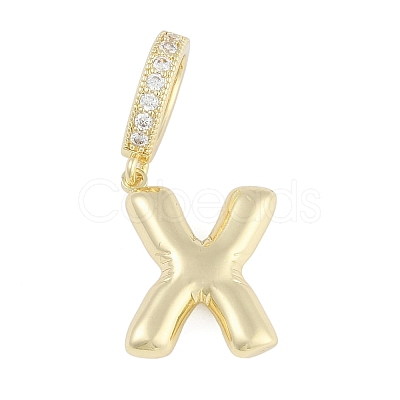 Brass Micro Pave Clear Cubic Zirconia Pendants KK-M289-01X-G-1