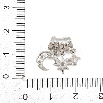 Brass Micro Pave Clear Cubic Zirconia Pendants X-KK-Z151-03P-02-1