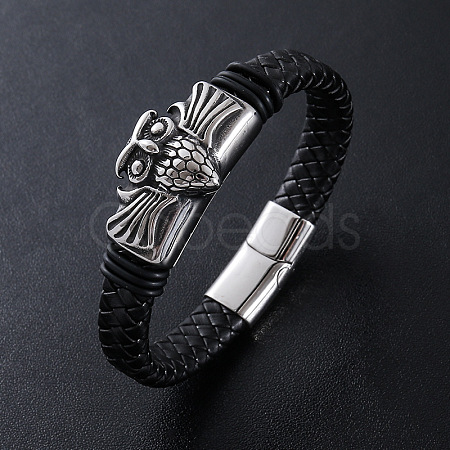 Braided PU Leather Bracelets WG9474-1-1