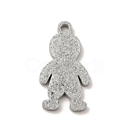 Non-Tarnish 304 Stainless Steel Textured Pendants STAS-J040-09B-P-1