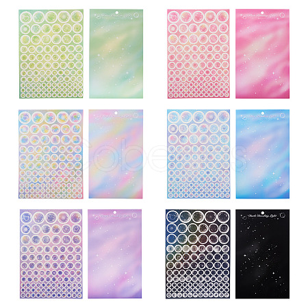 6 Sheets 6 Colors Waterproof PVC Self Adhesive Stickers DIY-TA0013-95-1