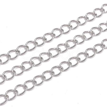 Tarnish Resistant 3.28 Feet 304 Stainless Steel Twisted Chains X-CHS-A003K-0.6mm-1