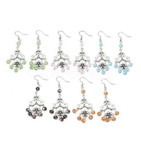 Fashion Tibetan Style Chandelier Earrings EJEW-JE00517-1