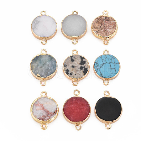 Natural Mixed Stone Connector Charms G-N326-116-1