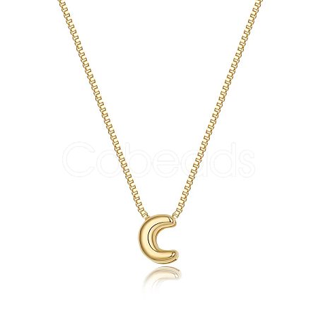 Brass Initial Pendant Box Chain Necklaces for Women FS-WG5C822-03-1