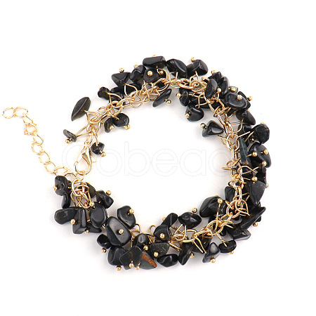 Natural Black Quartz CrystalBead Bracelets PW-WG73957-12-1