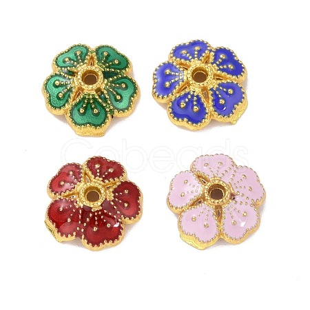 Alloy Enamel Bead Caps ENAM-D027-01C-G-1