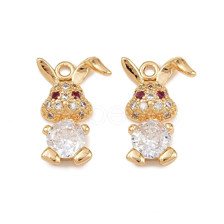 Brass Micro Pave Cubic Zirconia Pendants X-KK-A274-21G-1