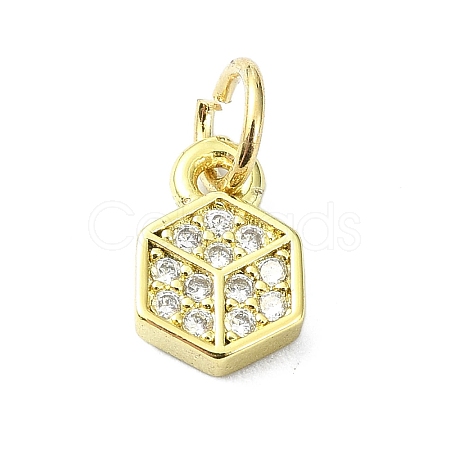 Brass Micro Pave Cubic Zirconia Pendants KK-H475-29B-01G-1