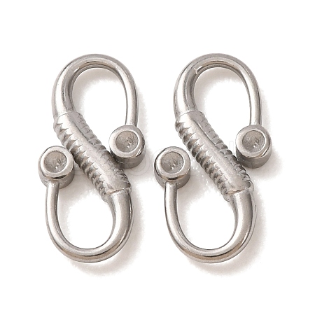 304 Stainless Steel S-Hook Clasps with Blank Bezel Cups SA-CBA7A40-03P-A-1