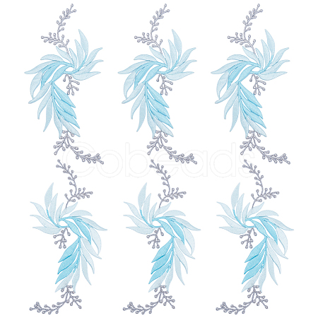 6Pcs 2 Styles Polyester Embroidery Appliques DIY-FG0007-49-1