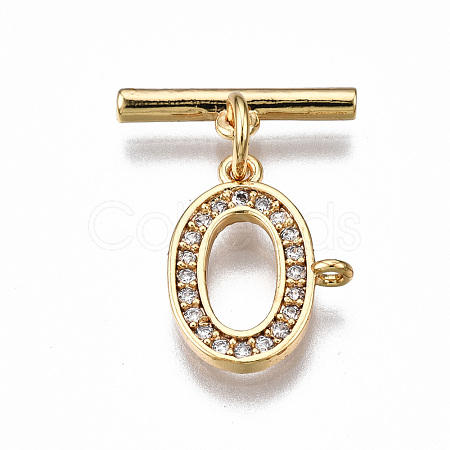 Brass Micro Pave Clear Cubic Zirconia Toggle Clasps KK-T063-97G-NF-1